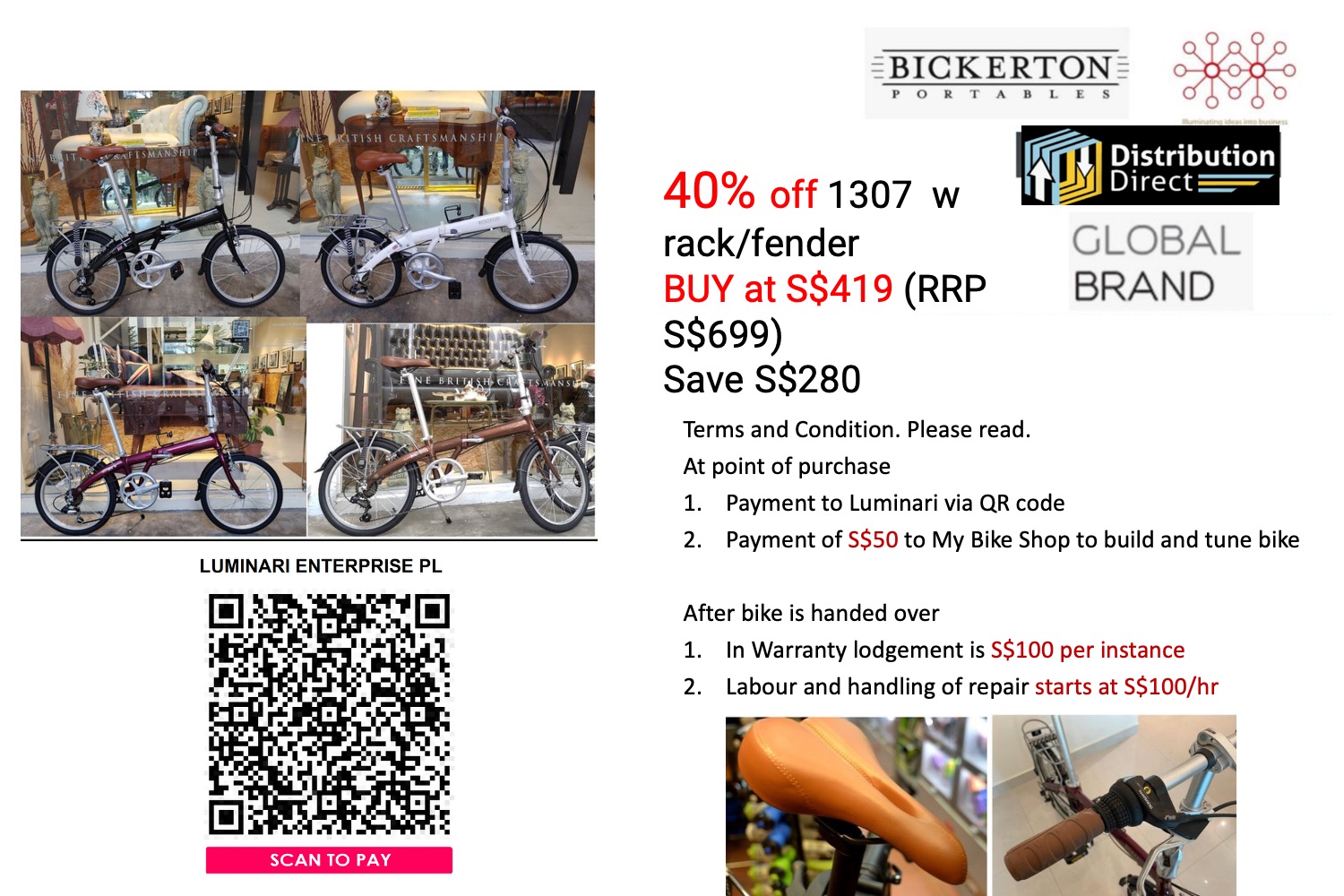 BICKERTON Foldable Junction 1307 - Disty Direct (Inc GST, delivery and tuning for SG ONLY)